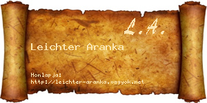Leichter Aranka névjegykártya